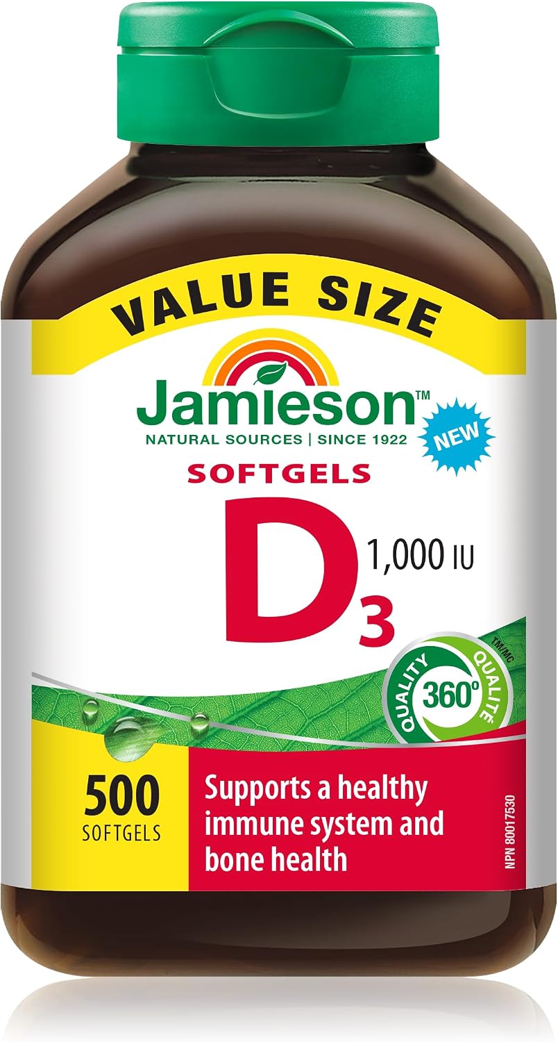 Jamieson Vitamin D3 softgels, 1,000 IU