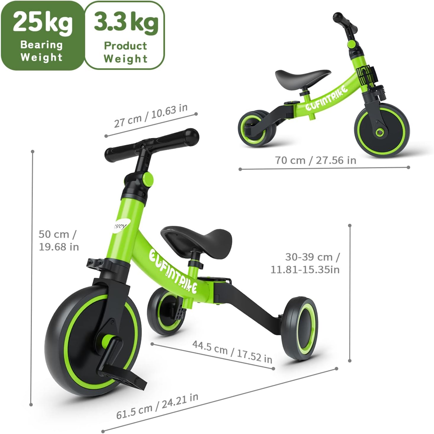 Thumbnail 6 de besrey 5-in-1 Toddler Bike for Ages 1–4, Removable Pedals