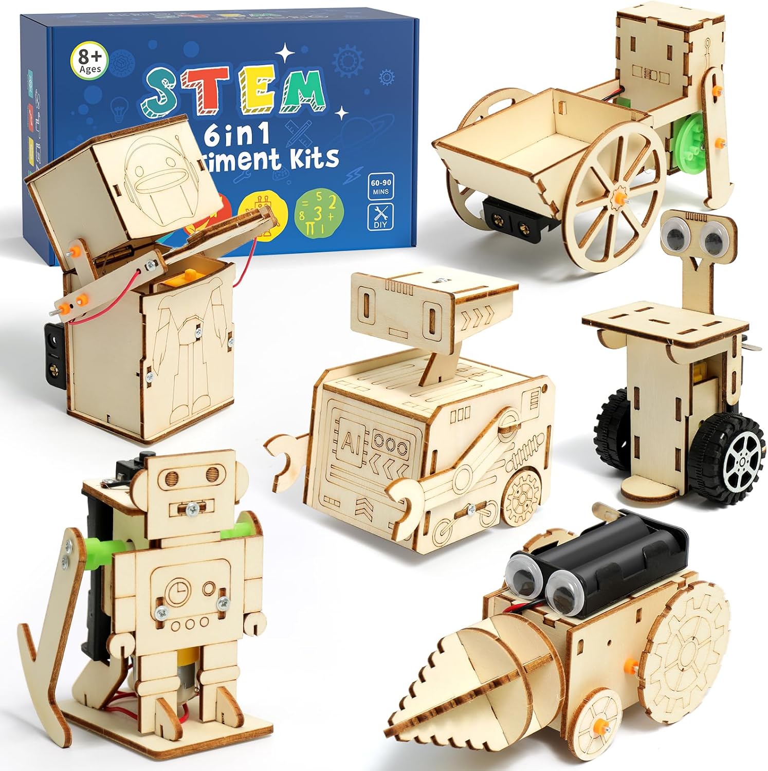 Detalle de STEM Robot Toys 6-in-1 Robot Kit (Age 8–14) – Science & Electronics Building Set