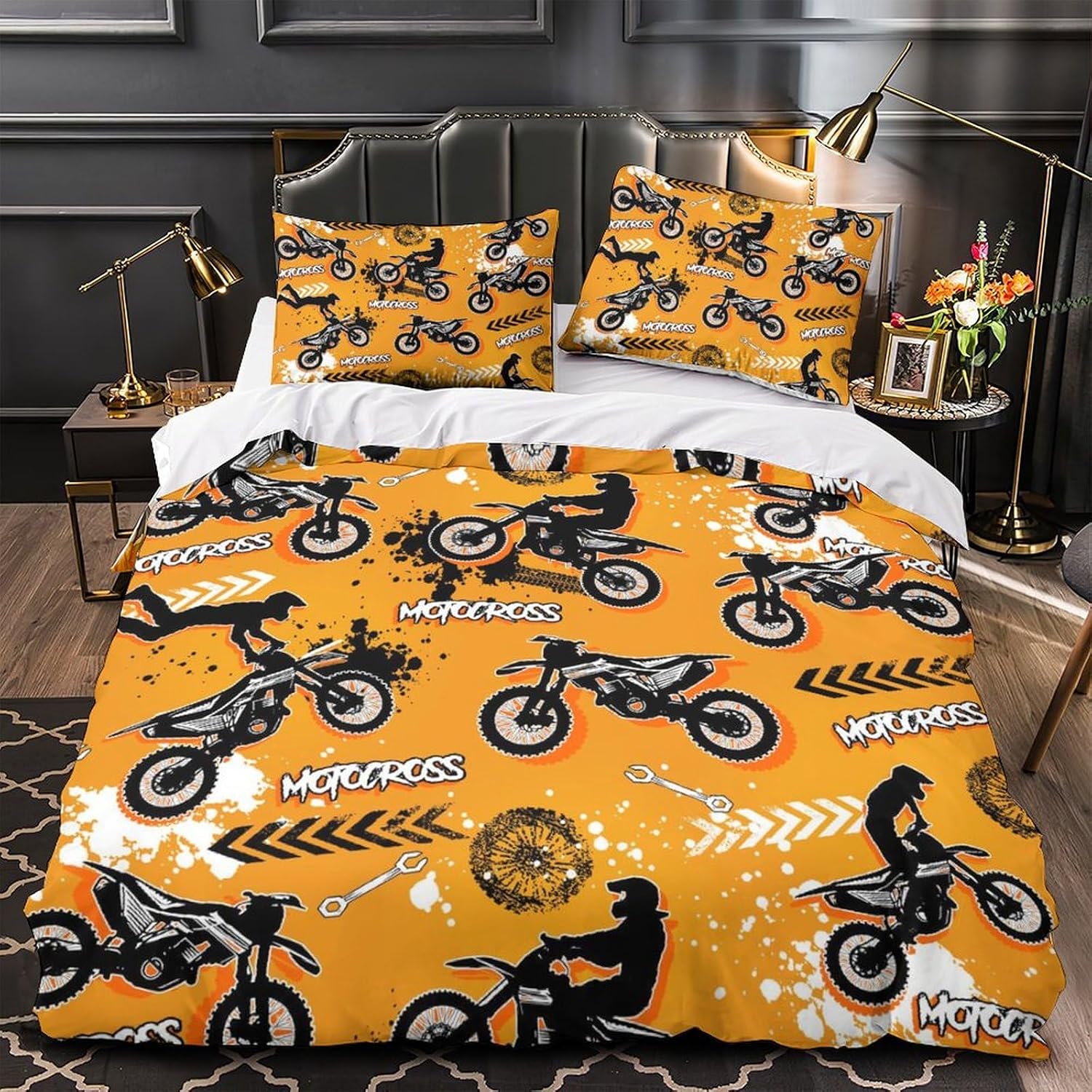 Thumbnail 2 de HAVOP Motorbike Duvet Cover Set – King Size for Kids (Motocross Theme)