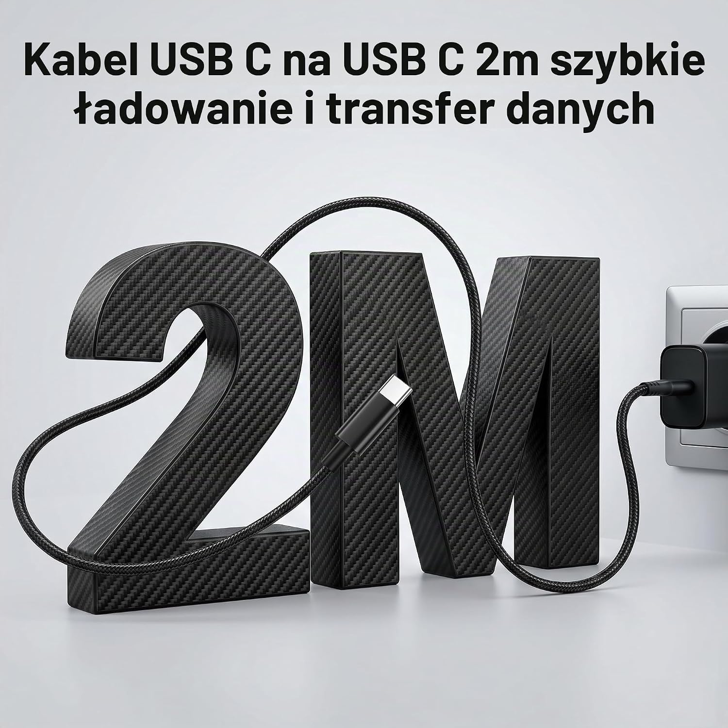 Detalle 2 de Bamkey ładowarka USB-C 45 W, 2 sztuki z kablami nylonowymi 2 m