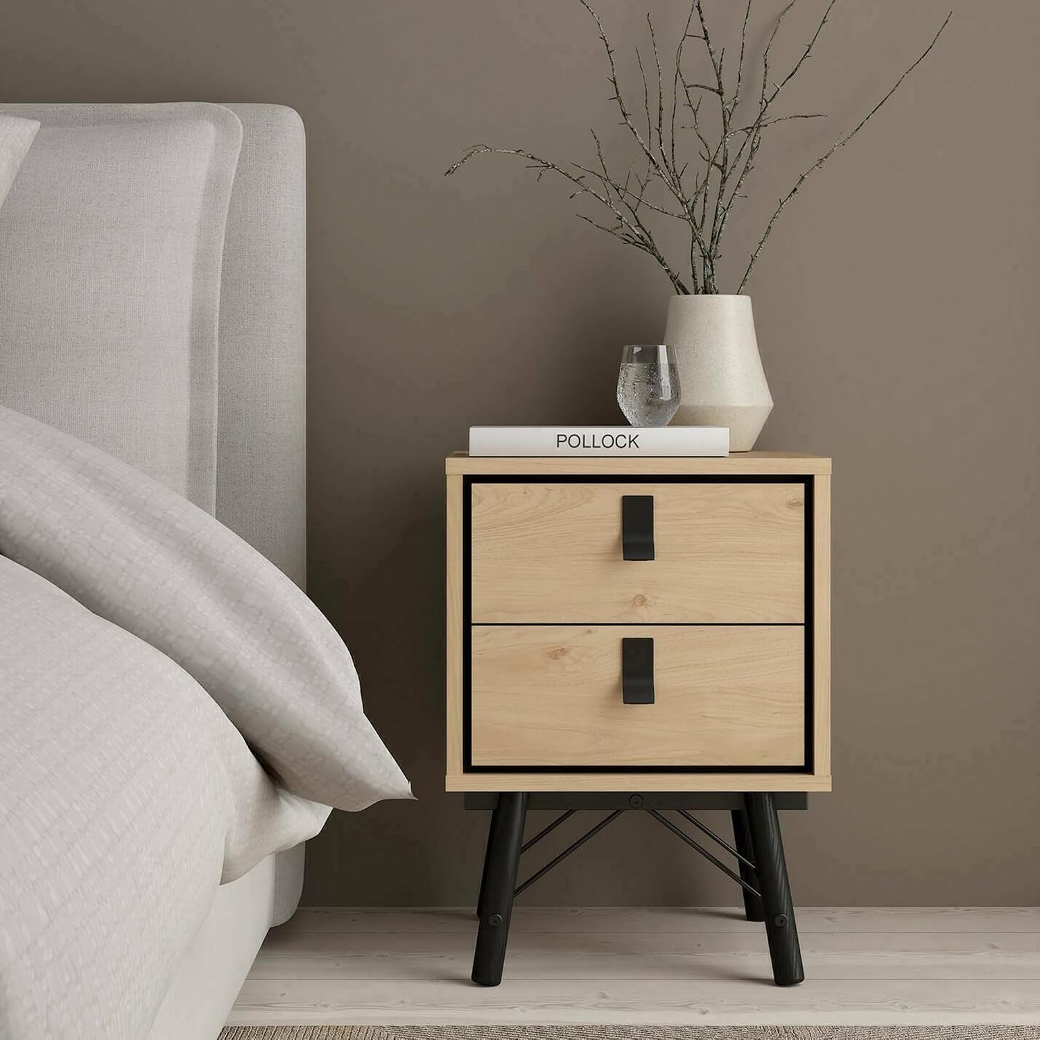 Detalle de Dmora Blanchette comodino rovere 43,3x40,1