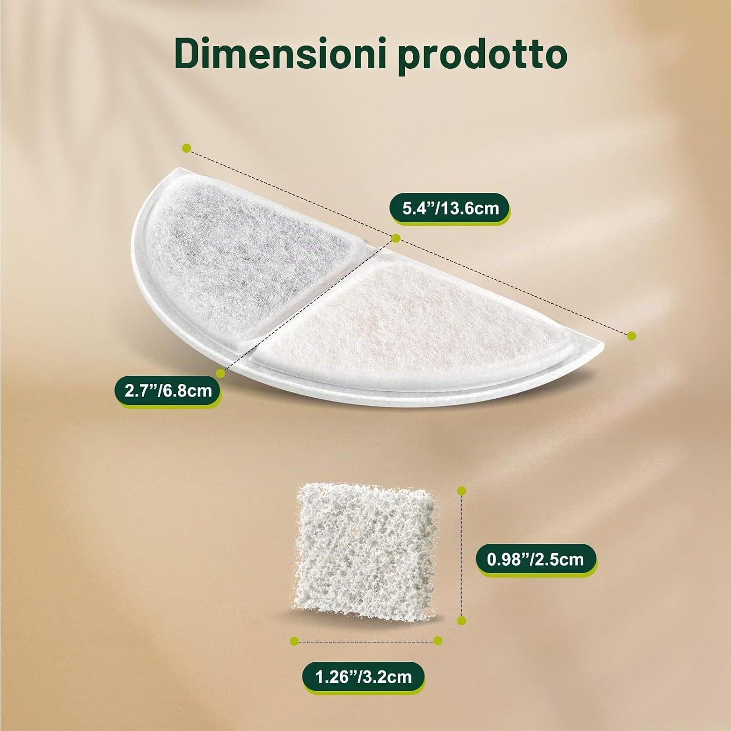 Detalle 2 de Gimars Pet Water Fountain Filter Cotton – Set 4 pezzi per fontane CYD008