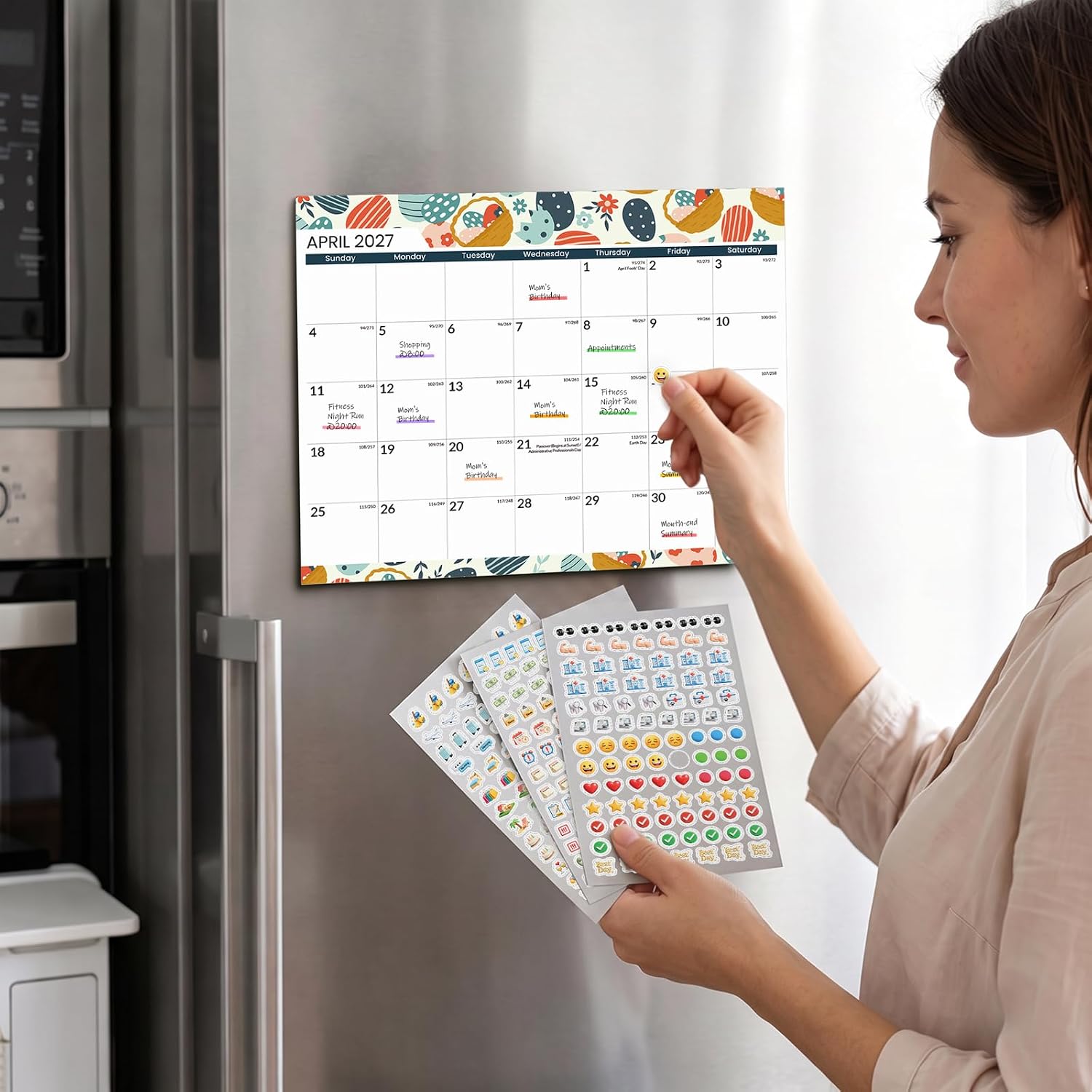 Thumbnail 6 de SUNEE Magnetic Refrigerator Calendar, 18-Month, 8.5 x 11 Inches, 2026–2028