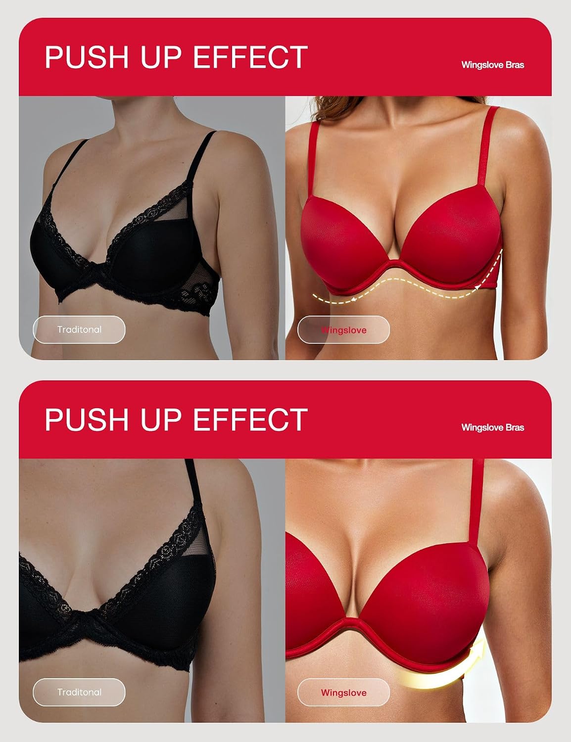 Detalle 2 de Push up deep V plunge T-shirt bra