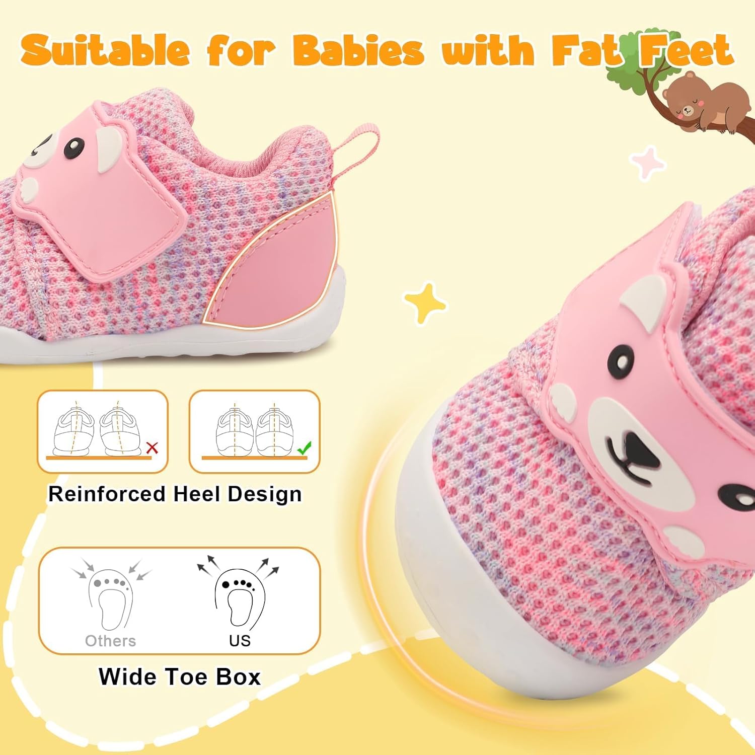 Thumbnail 2 de JOINFREE Baby Walking Wide Shoes – breathable non-slip wide-toe first walkers