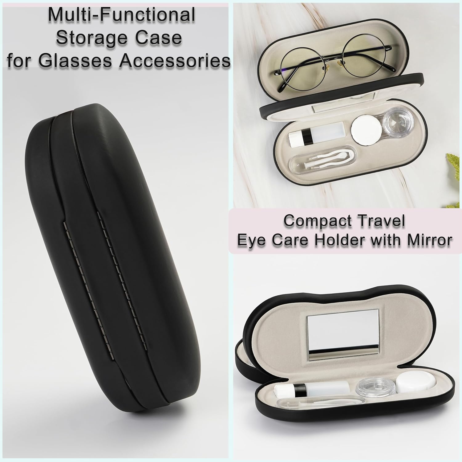 Detalle de Lasiyanor 2 in 1 Eyeglass Case & Contact Lens Box — Portable Travel Companion
