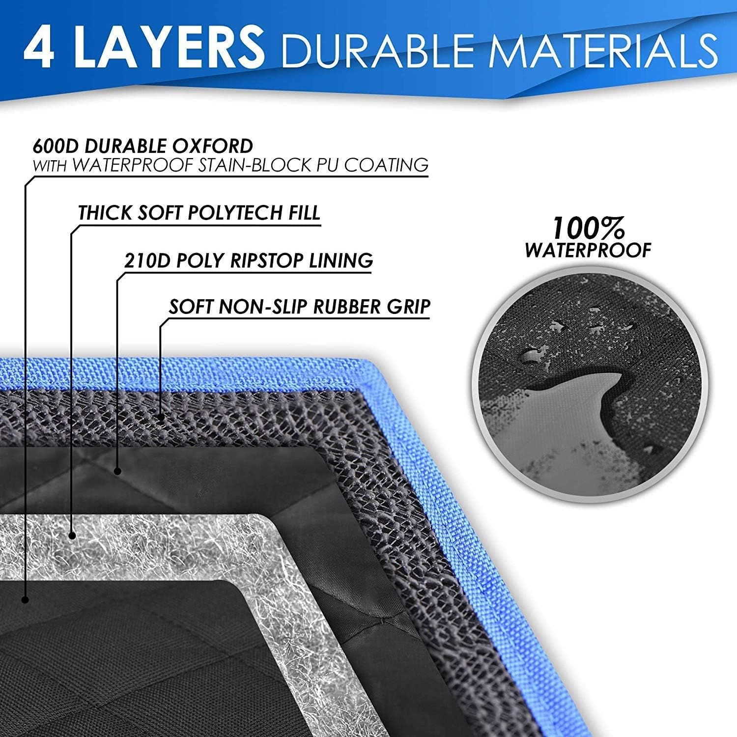 Thumbnail 3 de Dog Hammock for Car Back Seat with Mesh Window, Side Flaps & Zippered Padded Waterproof Cover