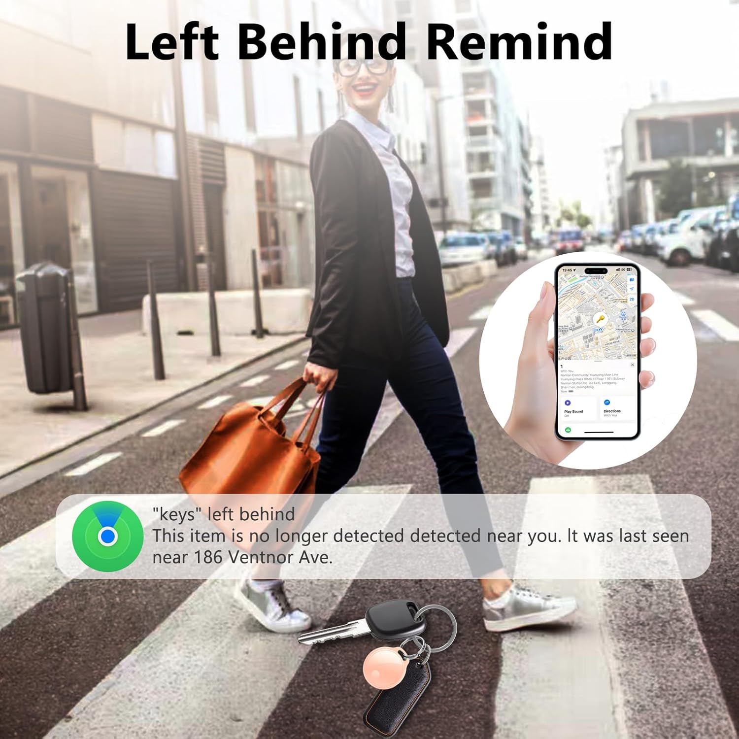 Thumbnail 4 de Air Tracker Tag 4-Pack (Apple Find My, iOS only) with 120dB Alarm, CR2032 Replaceable Battery, IP68