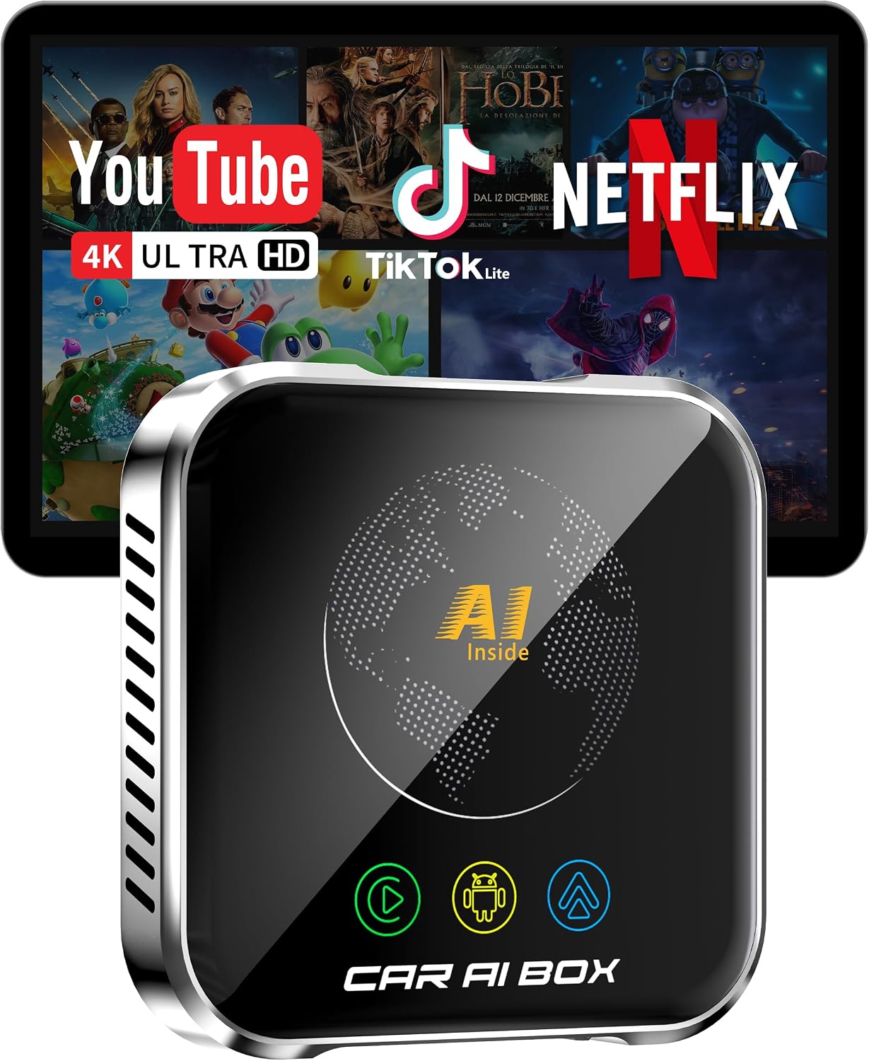 Detalle de Magic AI Box Wireless CarPlay Adapter: Plug-&-Play 4-in-1 Wireless Upgrade