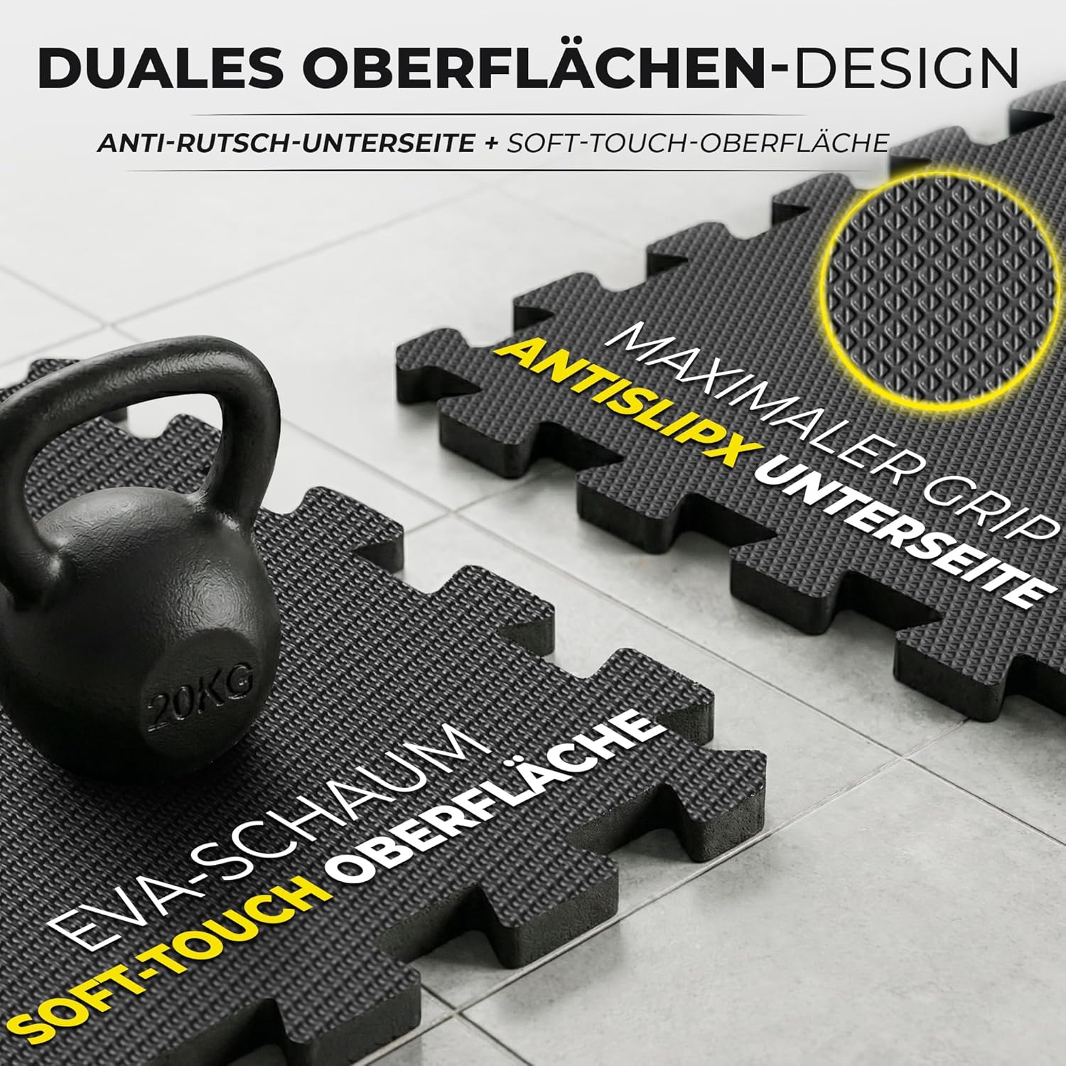 Thumbnail 6 de BeMaxx Schutzmatten Bodenschutzmatte-Set Sportmatte (Puzzle-Set) für Gymnastik, Fitness & Training