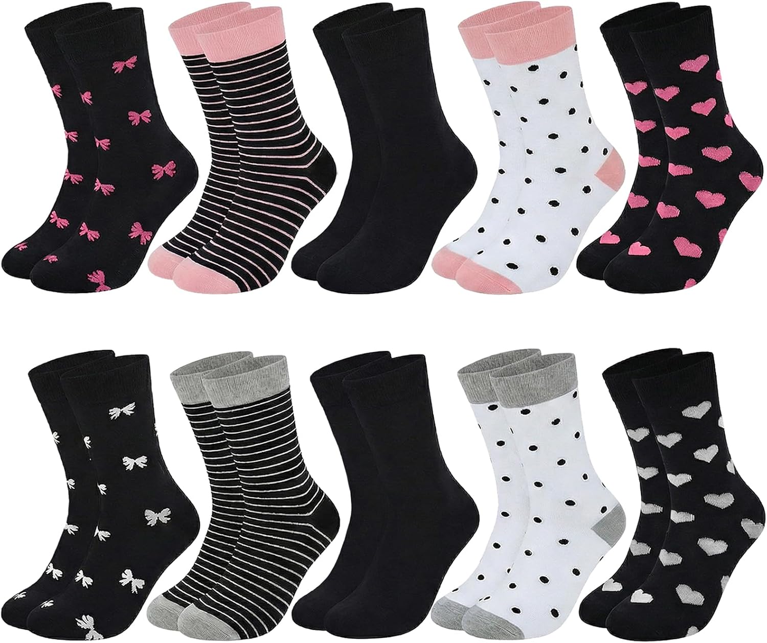 Thumbnail 6 de Briyat: 5/10 paia di calzini da donna in cotone colorati, taglie 35-38 e 39-42