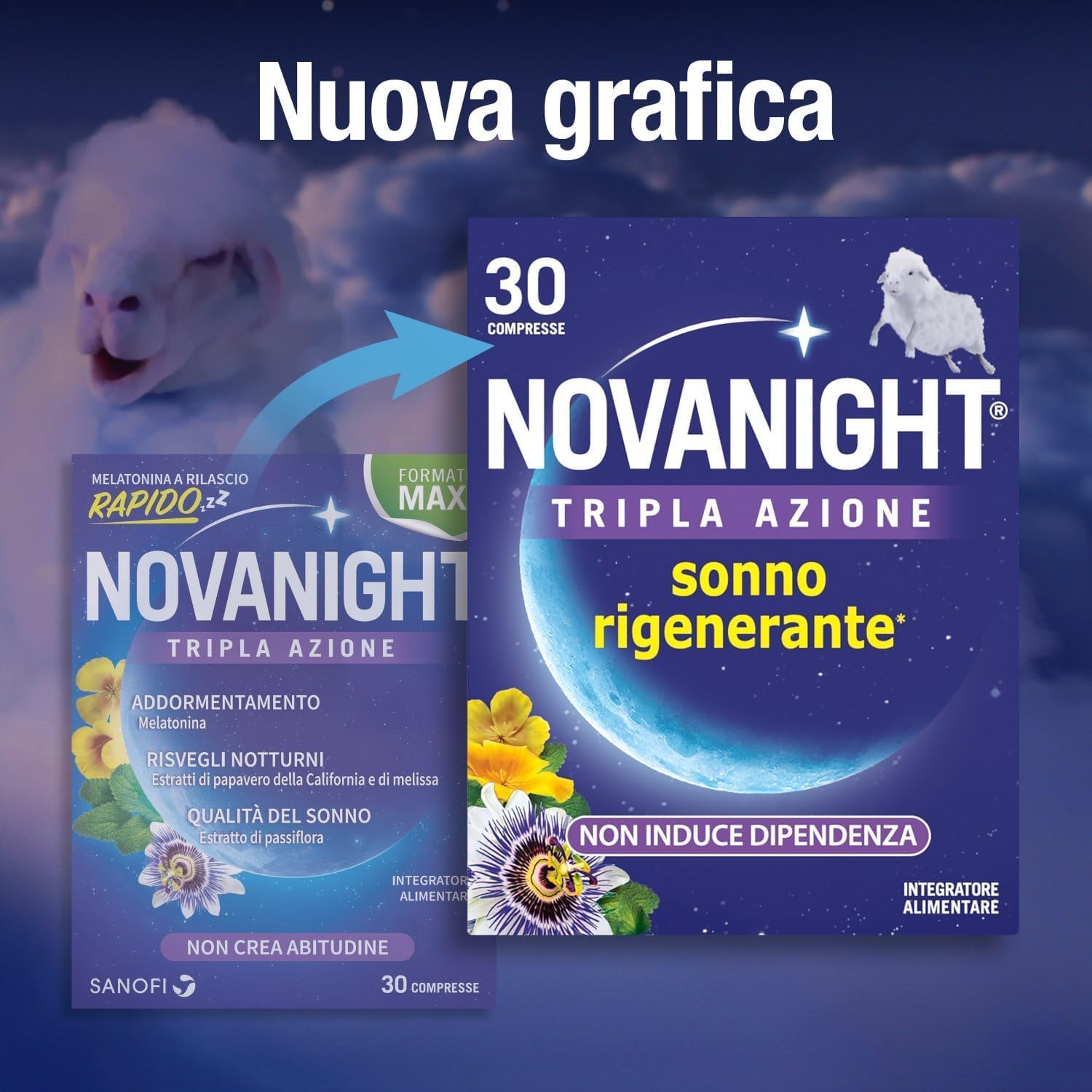 Thumbnail 1 de Melatonina Novanight Tripla Azione 1 mg