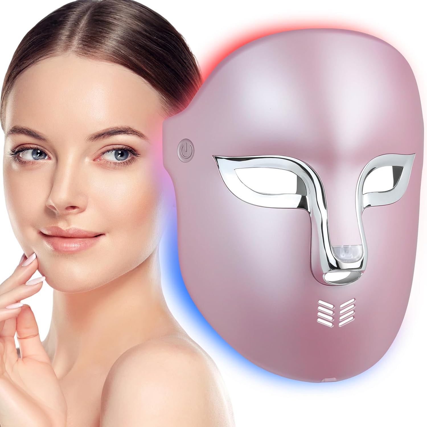Detalle de FSA Red Light Therapy Mask: Target Acne, Wrinkles & Redness with Wireless Remote
