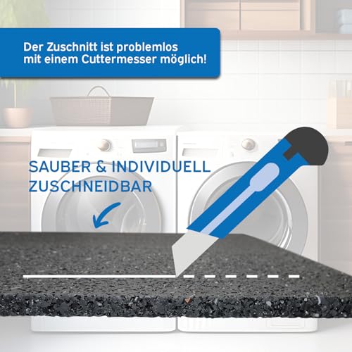 Detalle de kör4u Antivibrationsmatte 60x60x0,5 cm – Schallschutz für Waschmaschine, Trockner und Fitnessgeräte