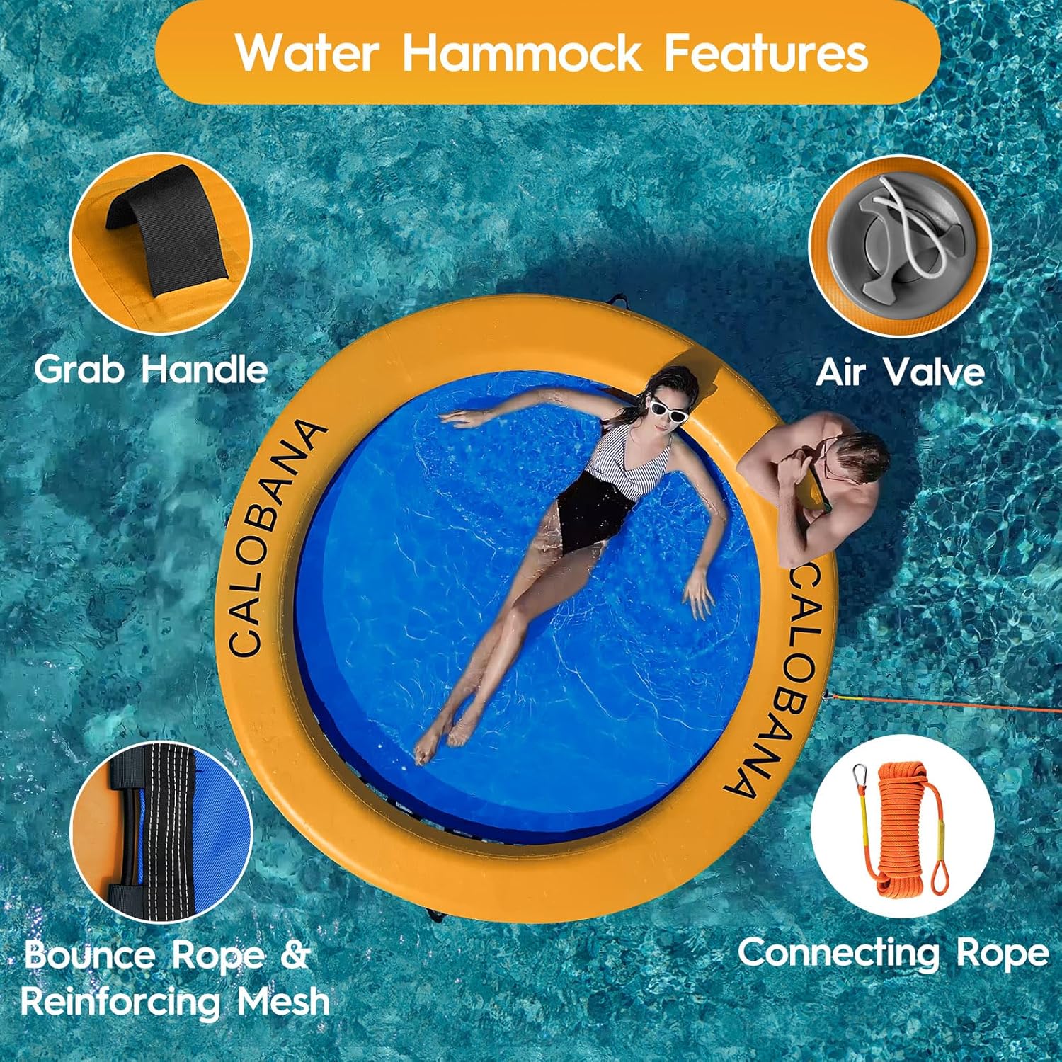 Thumbnail 4 de CALOBANA Round Floating Ring Inflatable Water Hammock