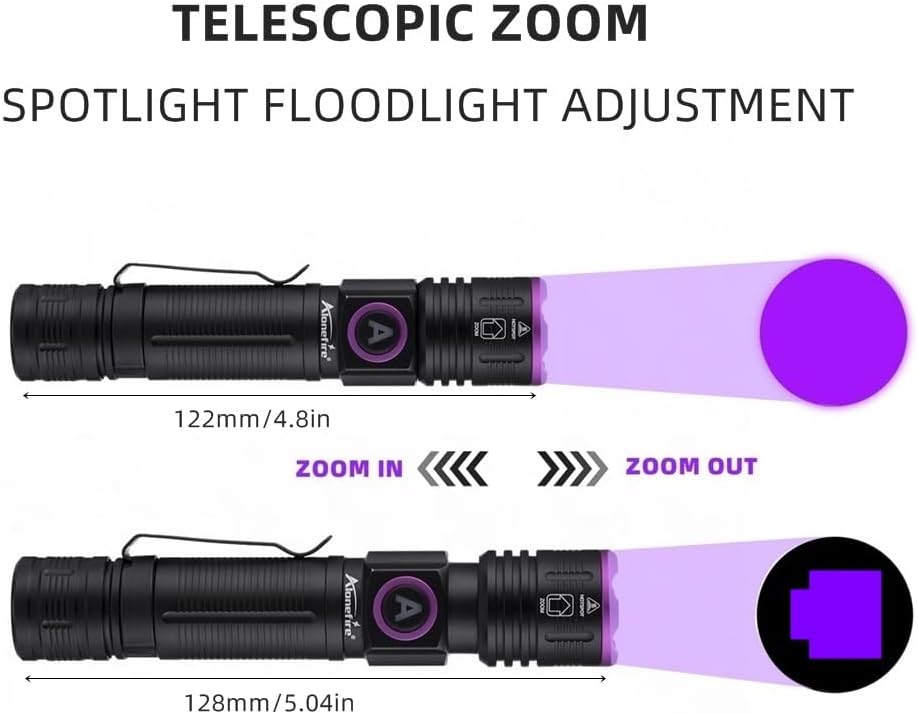 Thumbnail 4 de Alonefire SV85 365nm UV torch (zoom) USB-C rechargeable 5W for black light detection & resin curing