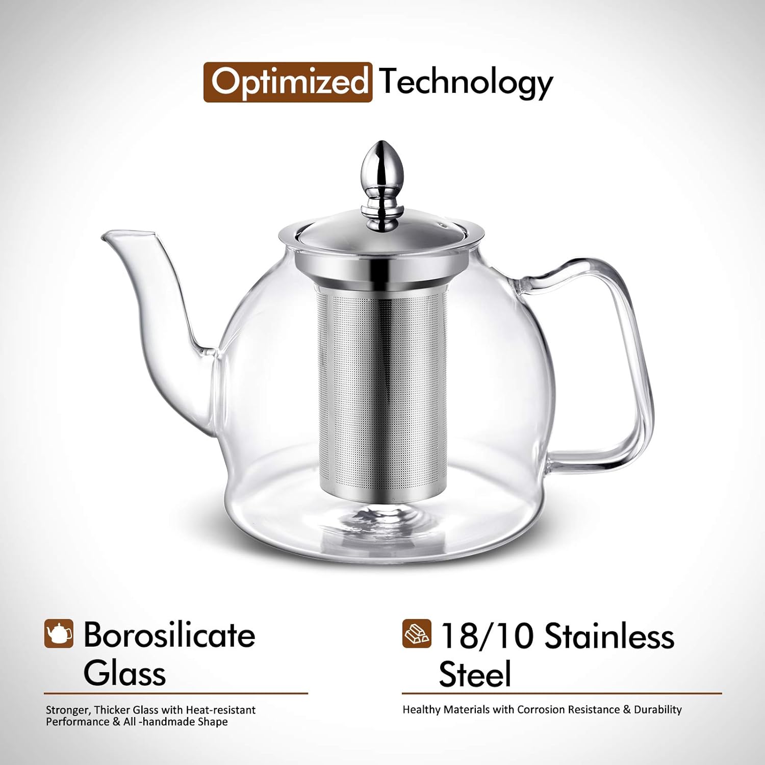Detalle 2 de HIWARE 1000ml Glass Teapot 🍵