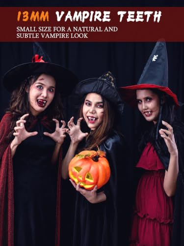 Thumbnail 4 de POCIONE Fake Vampire Fangs for Adults, 3 Pairs with Adhesive Beads