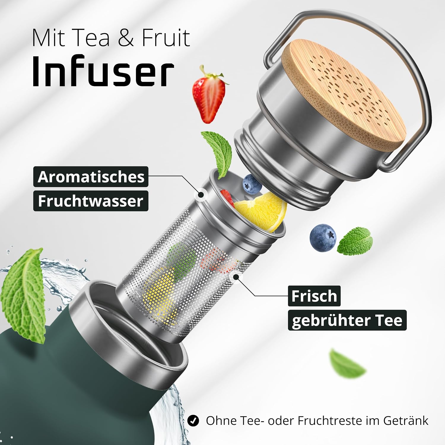 Thumbnail 4 de Trinkflasche Edelstahl 950 ml mit Infuser 🚰
