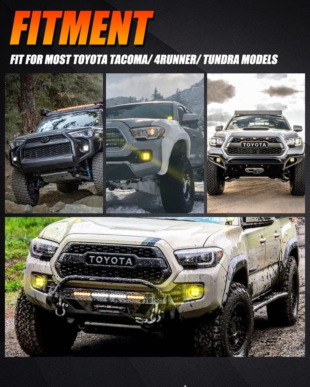 Detalle 2 de Auxbeam XP-Ultra 3" Fog Light Brackets for Tacoma, Pair