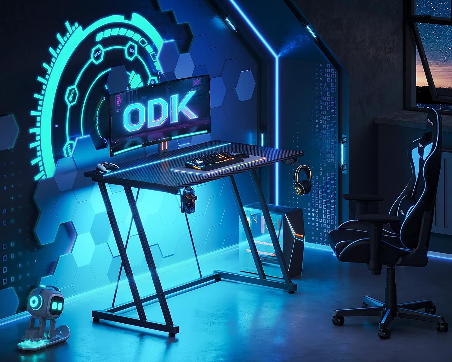 Thumbnail 1 de ODK Gaming Desk LED 100 cm