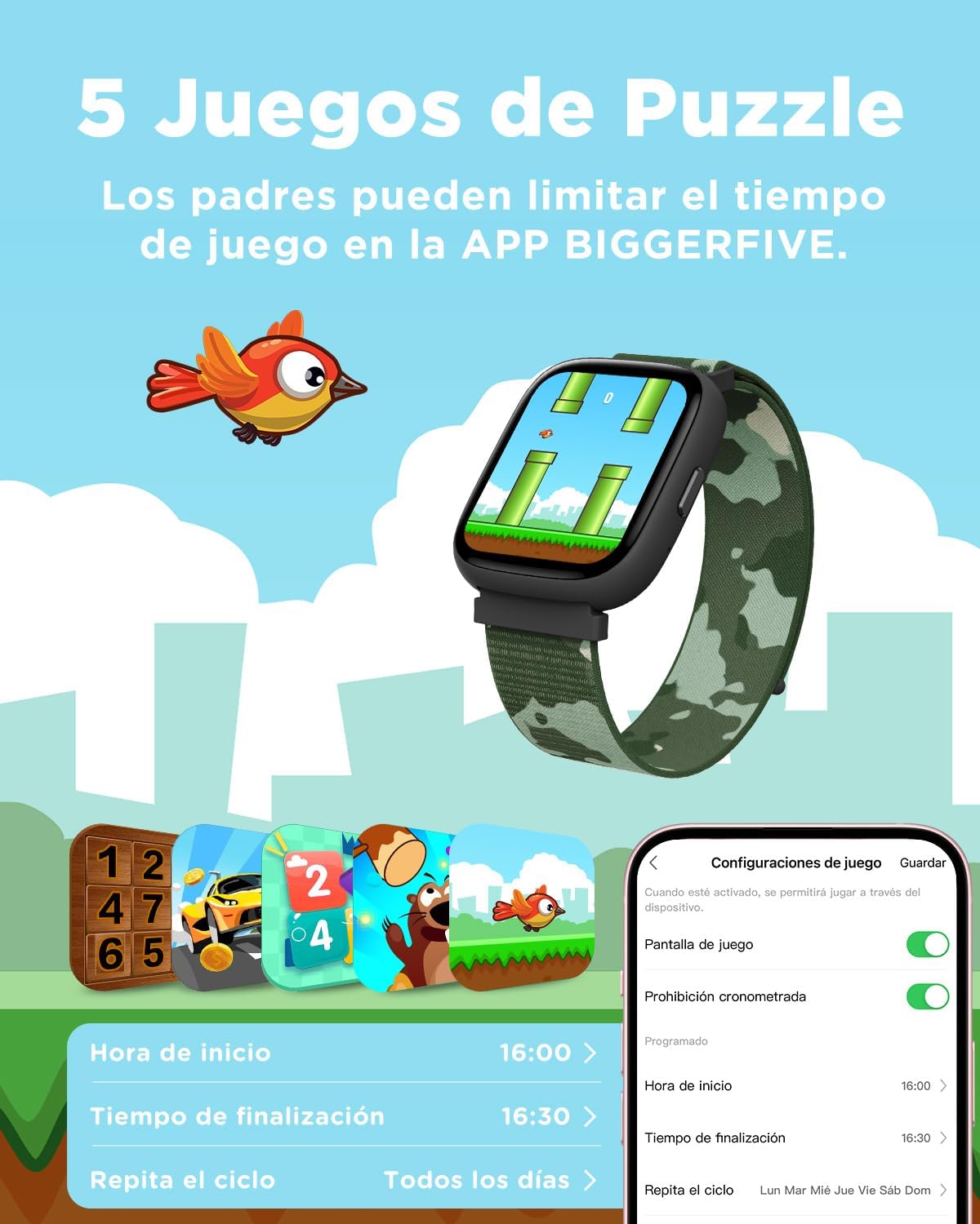 Thumbnail 5 de BIGGERFIVE Reloj Inteligente Infantil 🌈 - Actividad y Diversión