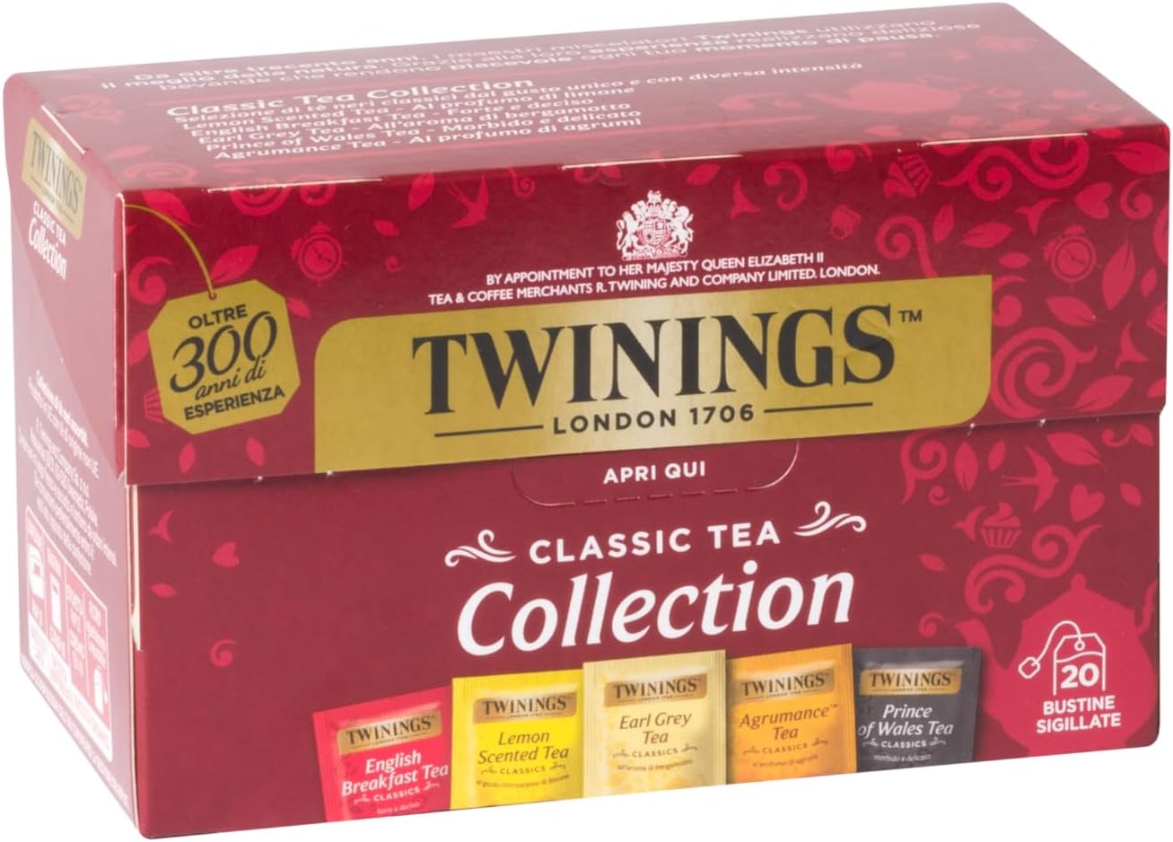 Detalle de Twinings Classic Tea Collection: Selezione di Cinque Tè Neri con 160 Filtri