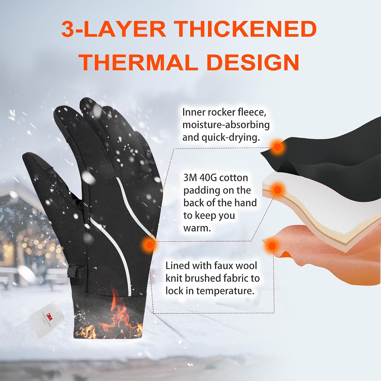 Detalle 2 de Origem Thermo Handschuhe wasserdicht, Thinsulate, Touchscreen