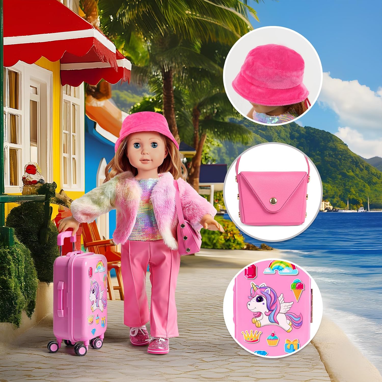Detalle de 18 inch Doll Travel Set, 26-Piece WONDOLL