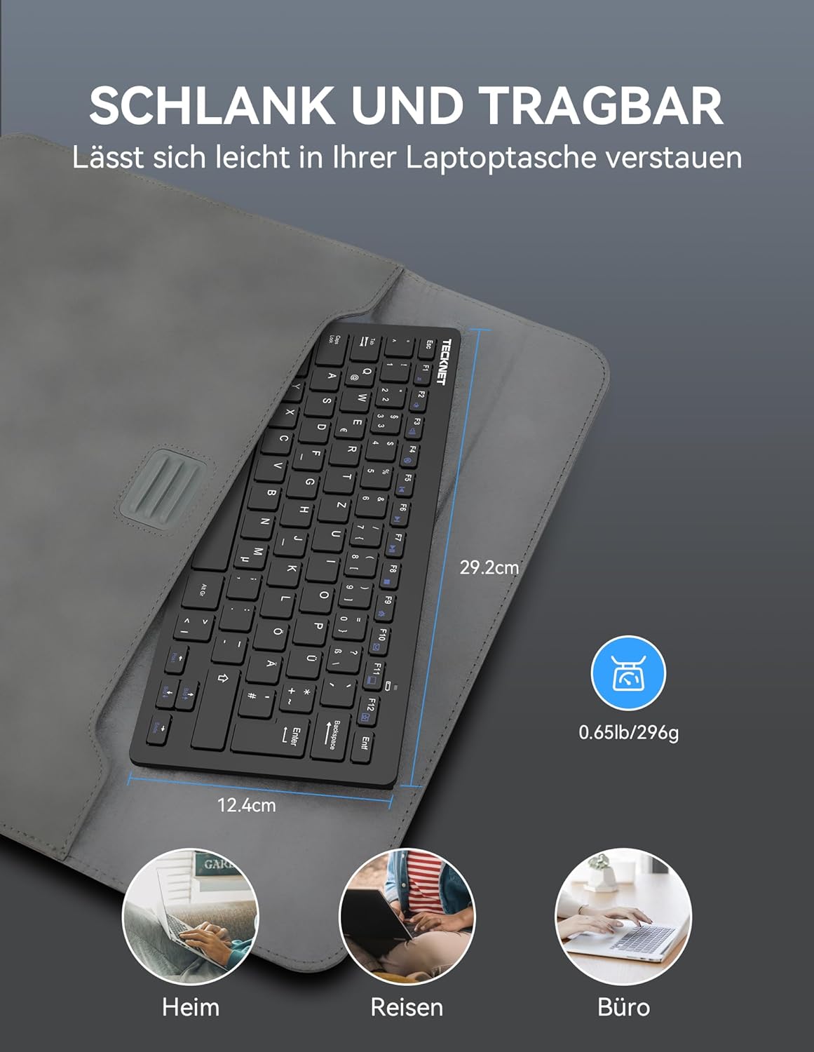 Thumbnail 6 de TECKNET Slim Kabellose Tastatur 78 Tasten ⌨