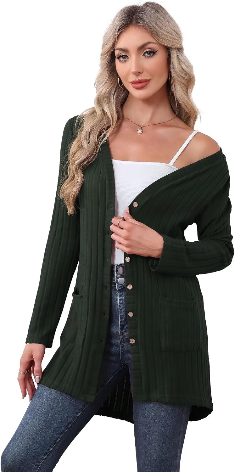 Detalle de YGJIEGENG Women's Cardigans: Lightweight Open-Front Knit With Pockets