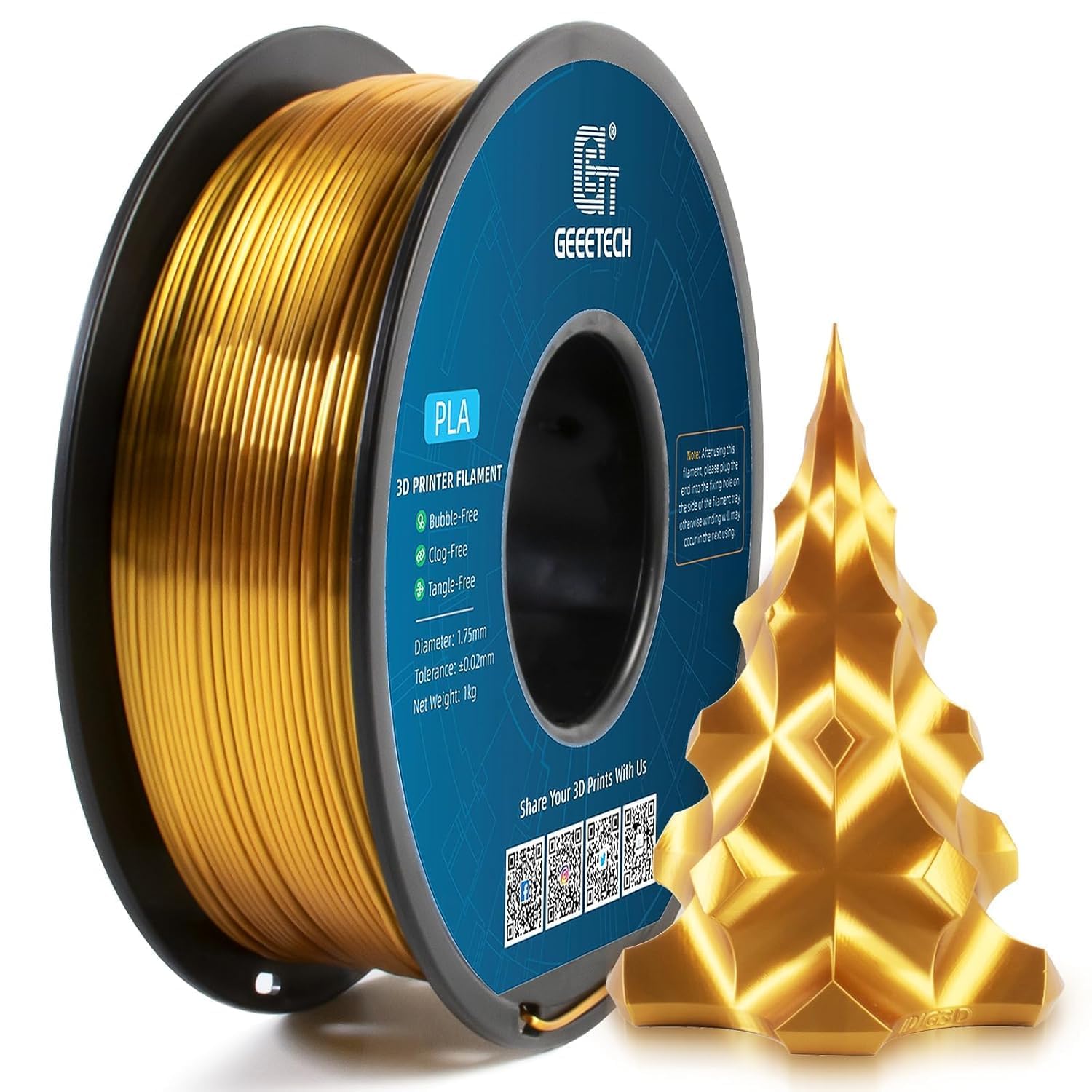 GEEETECH PLA Silk Gold 1,75mm 1 kg