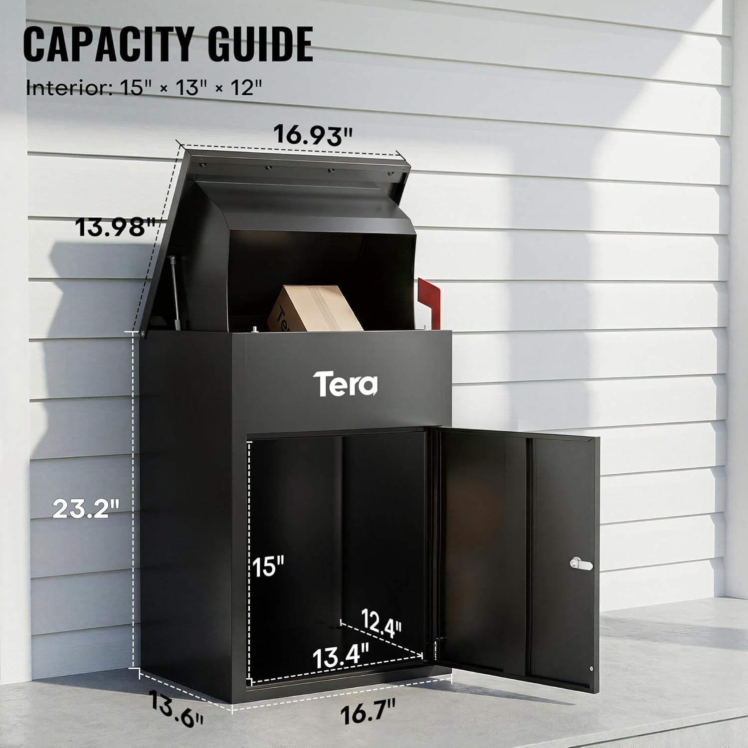 Detalle 1 de Tera PDB585_US Outdoor Package Delivery Box, 23-Inch, Key Lock