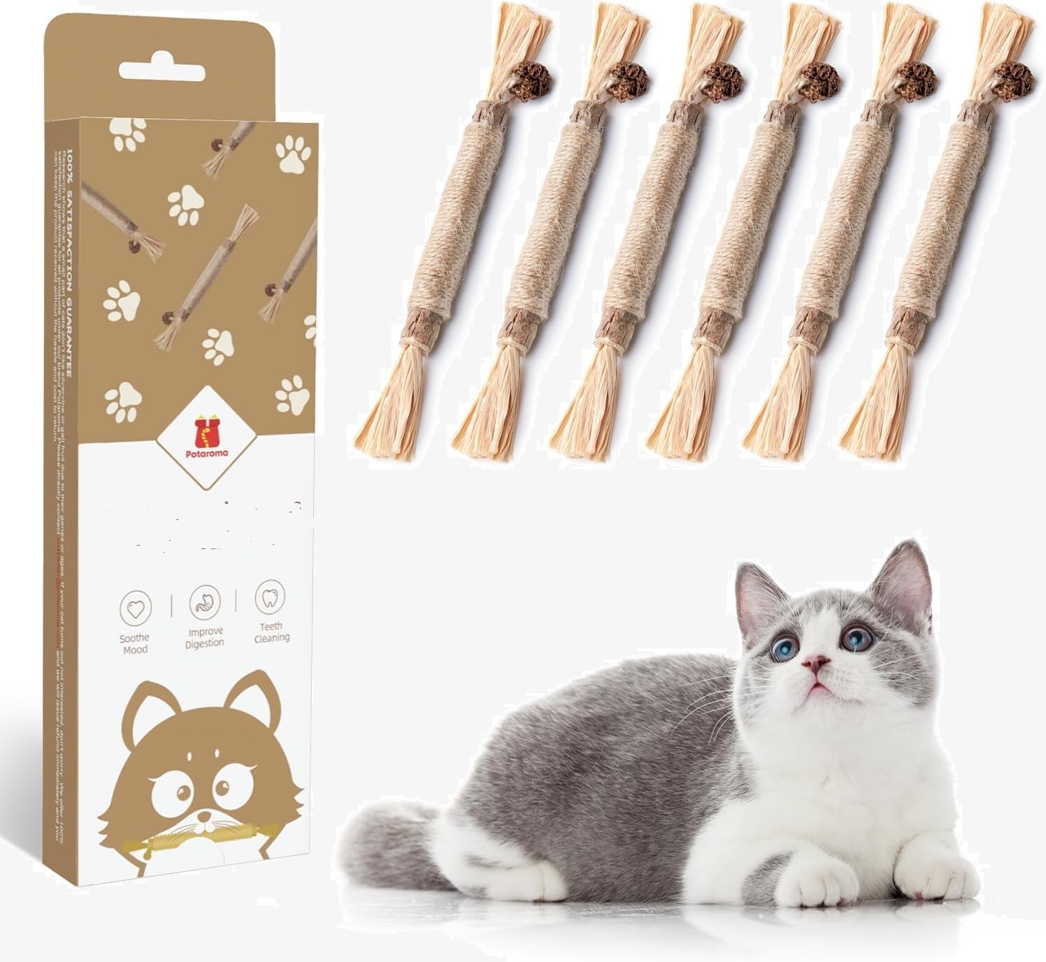 Thumbnail 6 de Potaroma Katzenminze Sticks 6 Stück 🐾