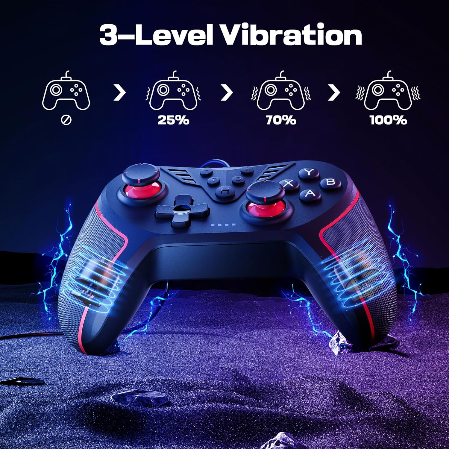 Detalle de PC wired controller for gaming, 79-inch cord