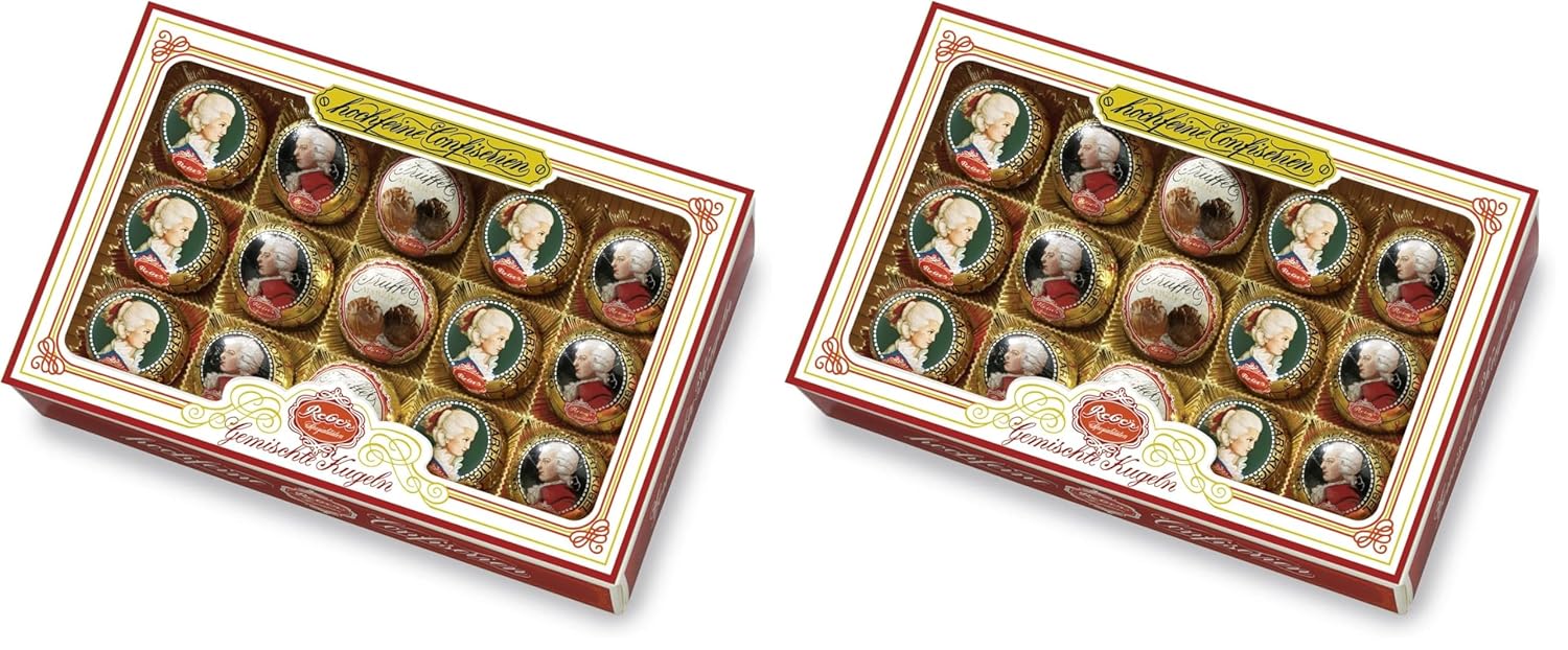 Thumbnail 6 de Reber Mozart-Kugeln Barock „Wolfgang & Constanze“, 15er Packung (300 g) mit Pistazien, Marzipan & Mandel-Füllungen