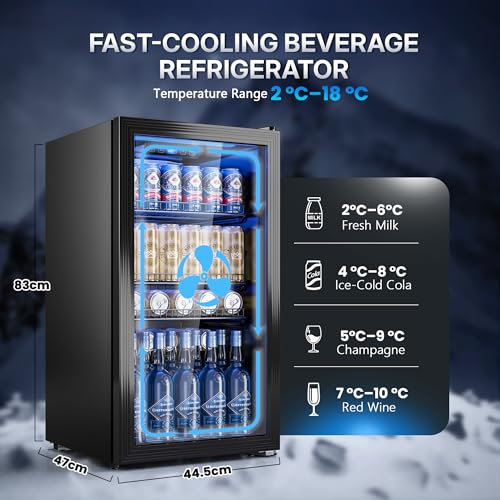 Detalle de TRIUMPHKEY 90L Drinks Fridge with Glass Door