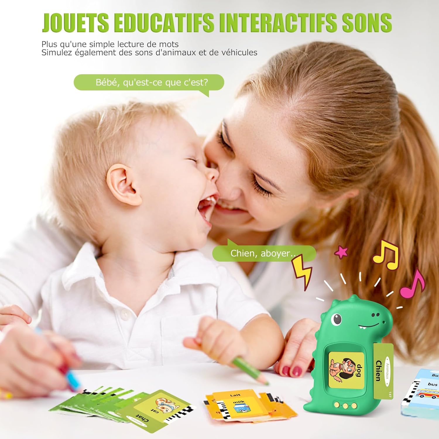 Thumbnail 3 de Cartes Flash Parlantes: Cartes éducatives pour Enfants – 112 feuilles, 224 mots, Montessori