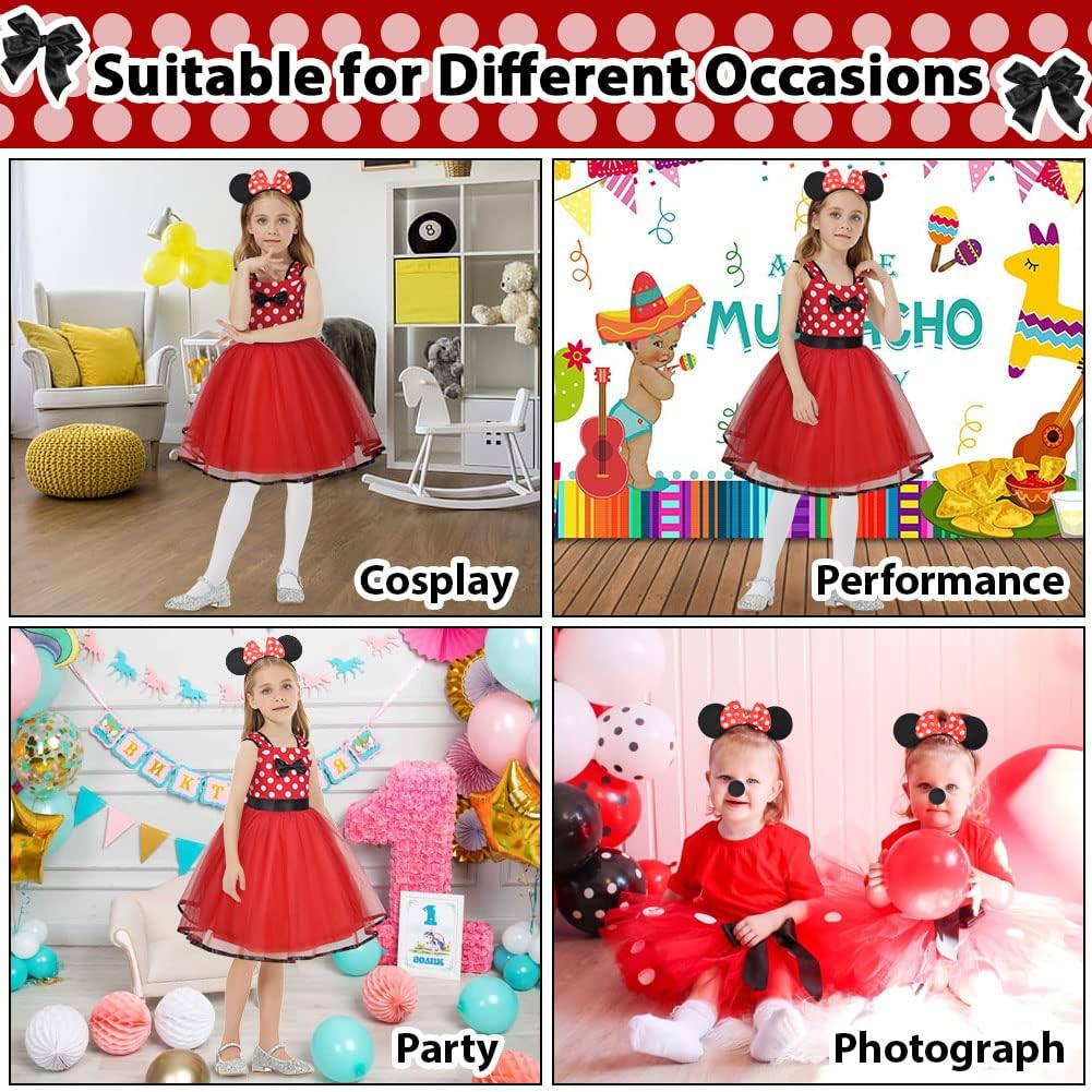 Thumbnail 5 de ACWOO Ragazza Minnie Pois Abito Principessa 4 pezzi