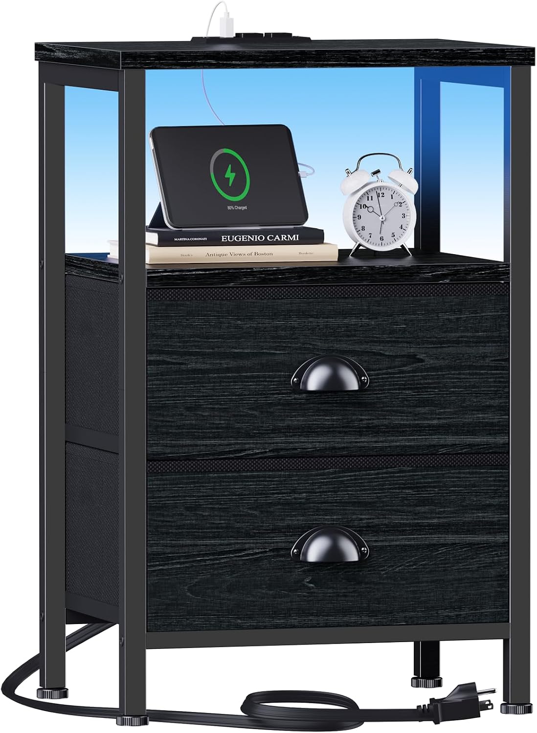 Detalle de Furologee Nightstand, Black Oak