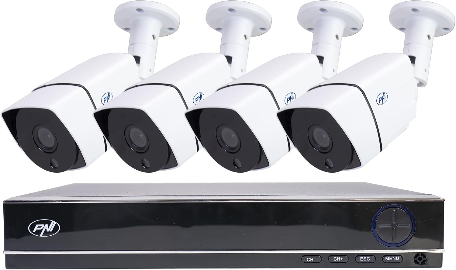Detalle de PNI PTZ1300 AHD CCTV Kit, 4 2 MP Cameras, IP66 and 30 m Night Vision