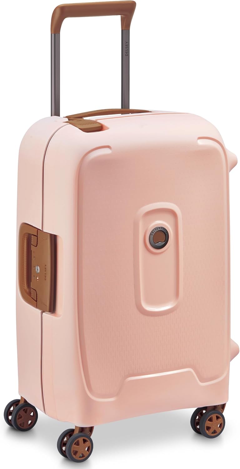 Detalle de Delsey Paris Moncey valise cabine rigide S 55x35x25 cm en matière recyclée (rose) – 38 L