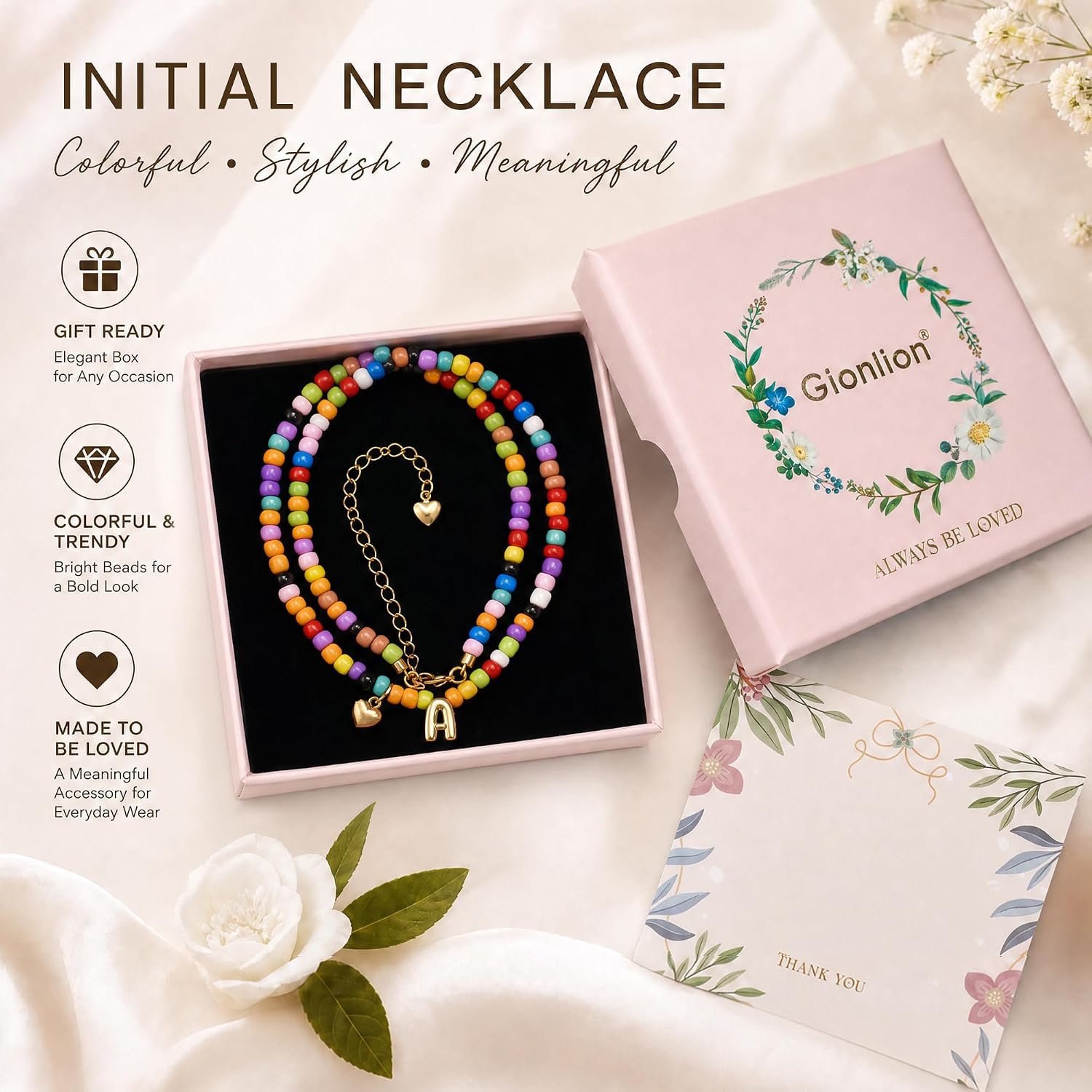 Detalle 2 de Initial Necklace, 18K Gold-Plated