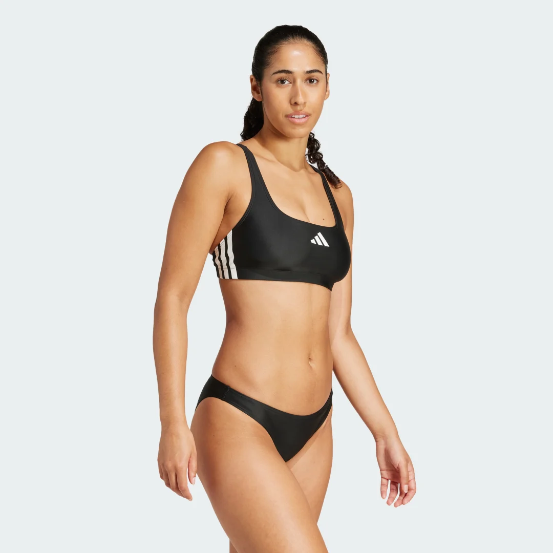Detalle de Bikini V-Back 3 bandas de Adidas – Negro