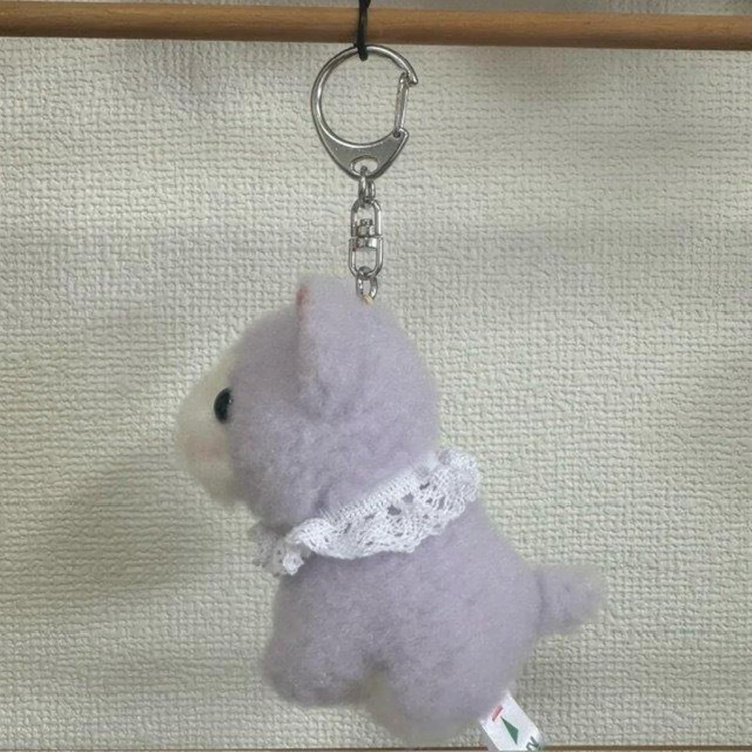 Detalle de たけのこ ふわもこシリーズ ネコ パープル 50006 キーチェーン付き 約H10cm