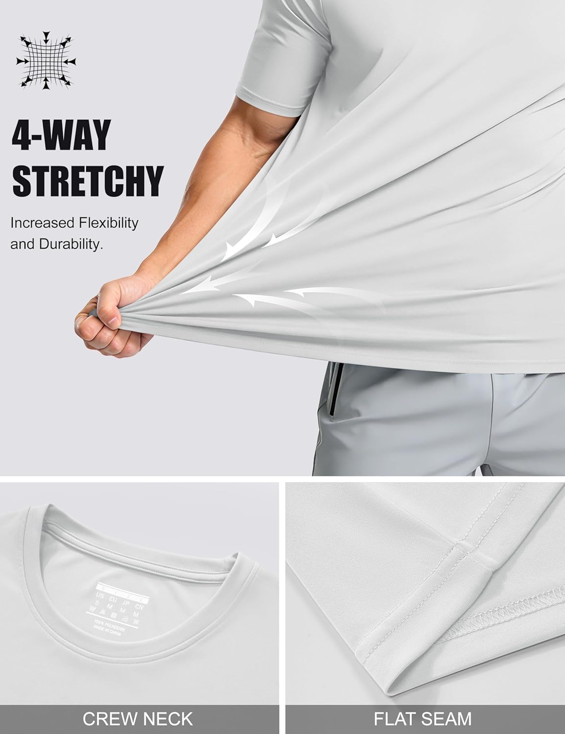 Detalle 2 de MAGCOMSEN T-Shirt Sportive da Uomo: Rashguard UPF 50+ ad asciugatura rapida per outdoor e surfing