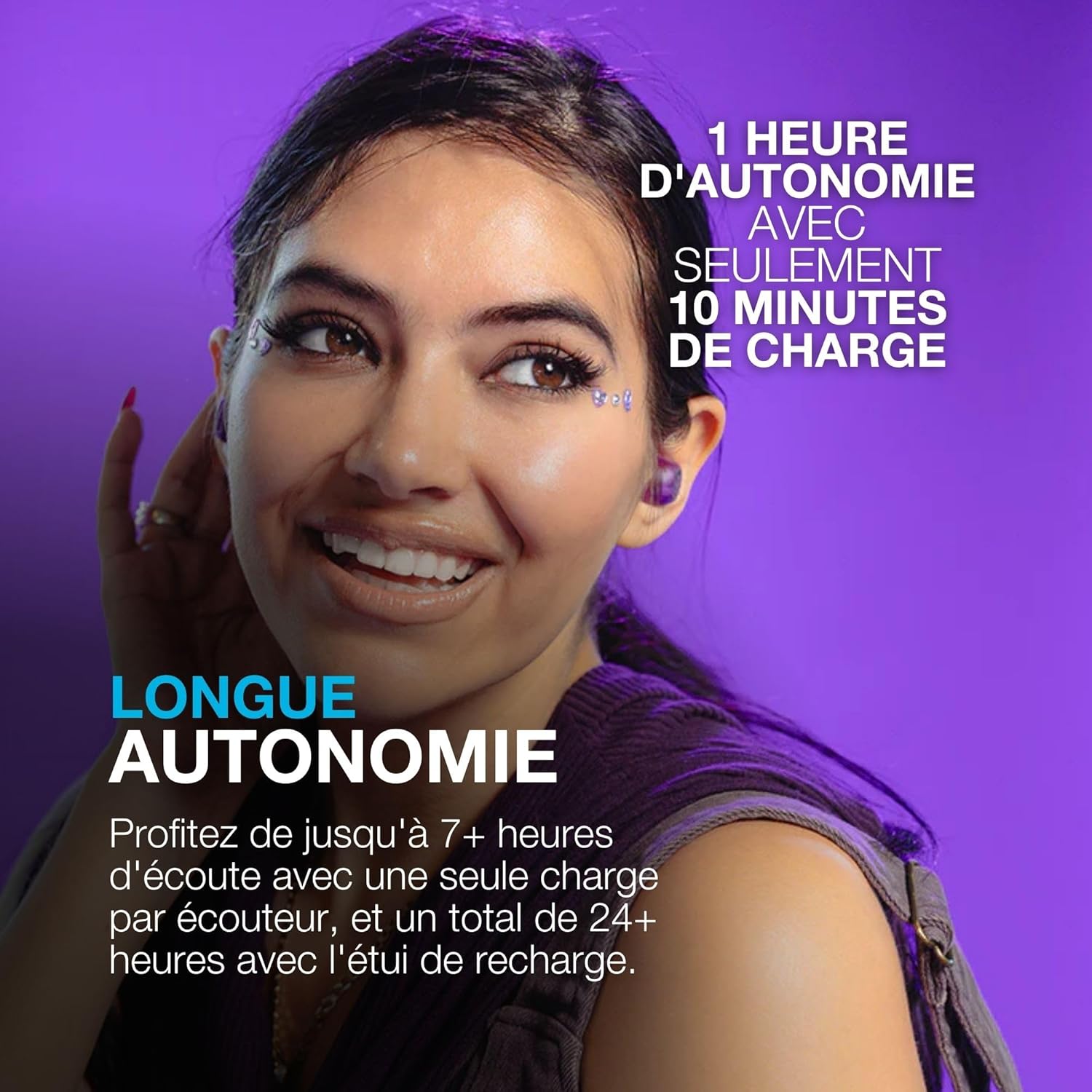 Thumbnail 2 de JLab Go Pop ANC Écouteurs Bluetooth : réduction de bruit, 24 h d’autonomie et design néon transparent