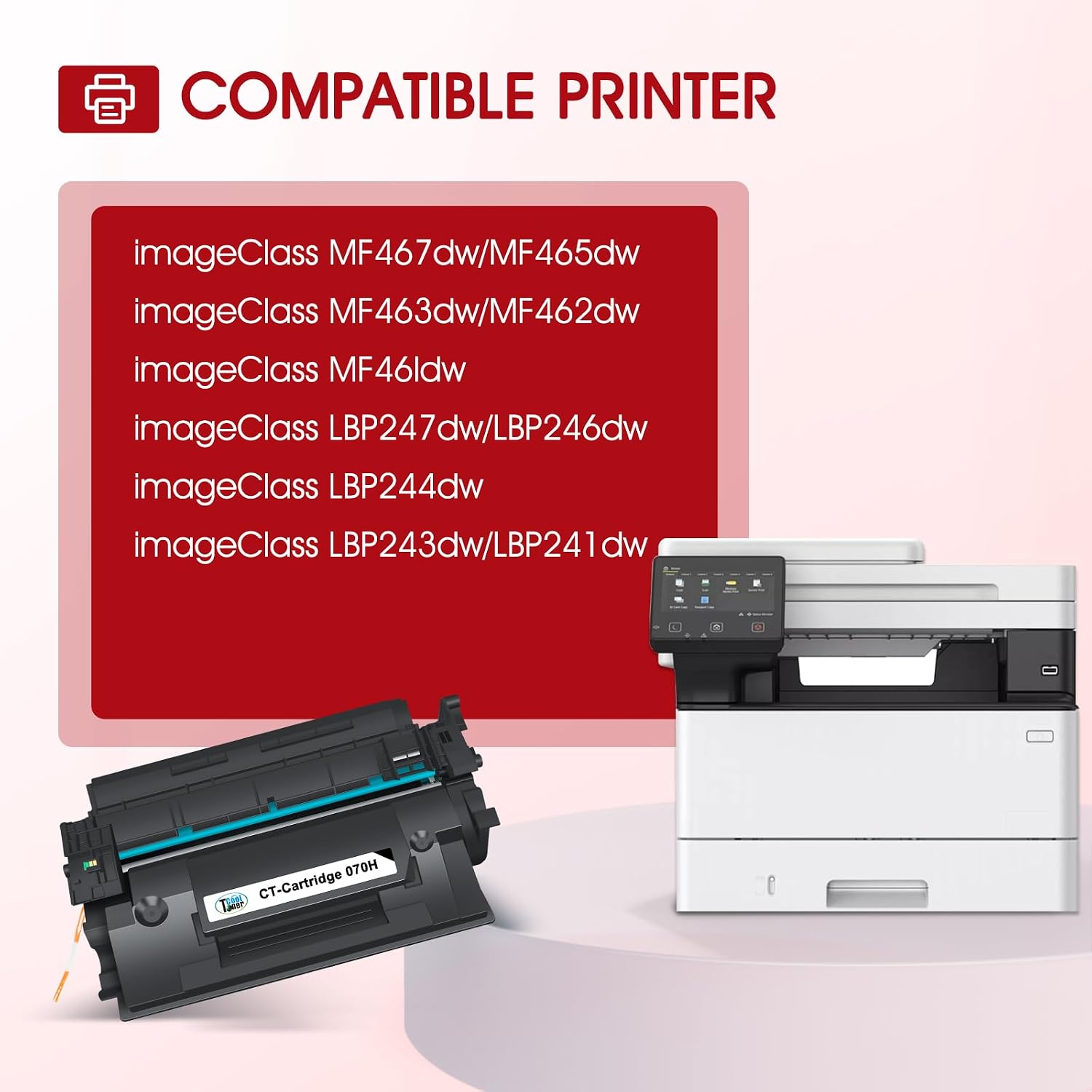Detalle 2 de Cool Toner 070H 070 Black Toner Cartridge 2-Pack for Canon, 10,200 Pages Each