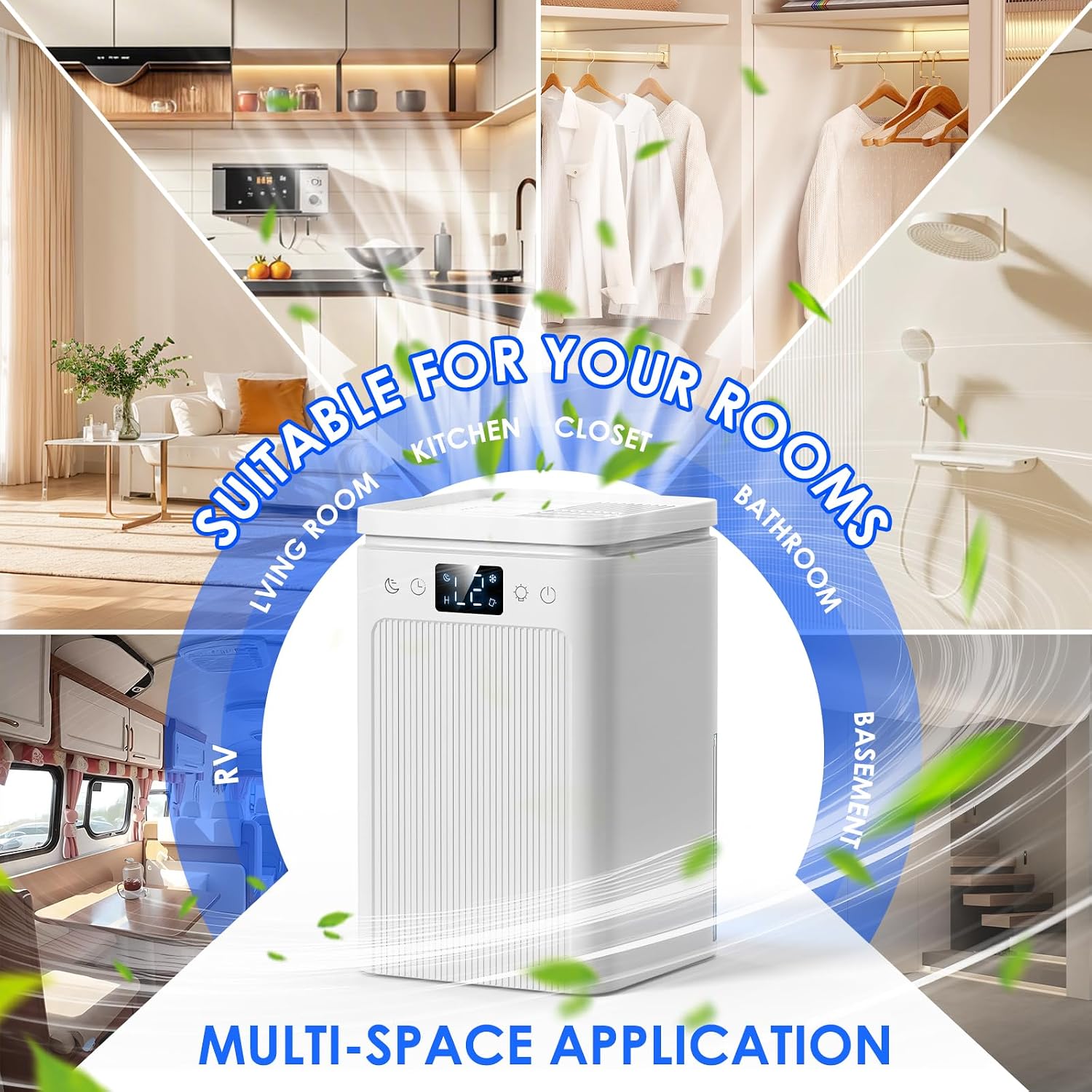 Thumbnail 6 de KCONBS Dehumidifier with Sleep Mode, Auto Shut-Off and Colour LED Light